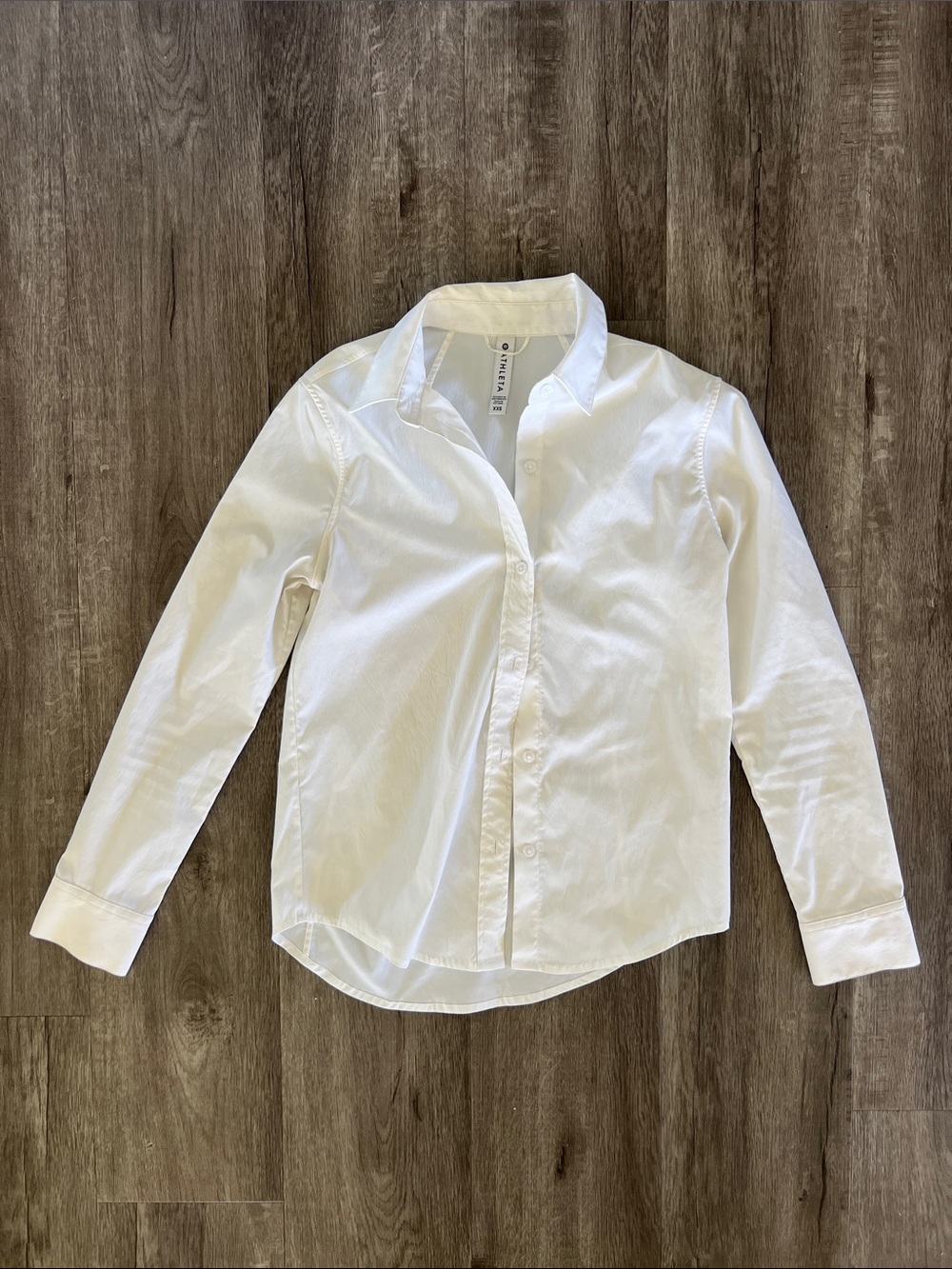 Athleta White Button-Down Shirt